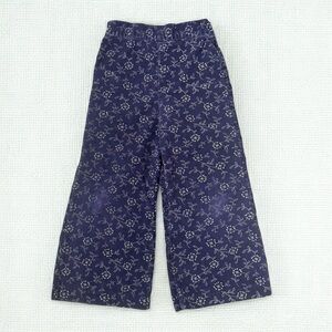 Vintage Y2K Floral Corduroy Wide Leg Pants Girls 5 Cottagecore Made USA Darnette